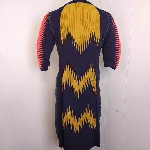VINTAGE M Missoni Knit Dress short sleeve zig zag blue mustard green pink size? - Picture 5 of 10